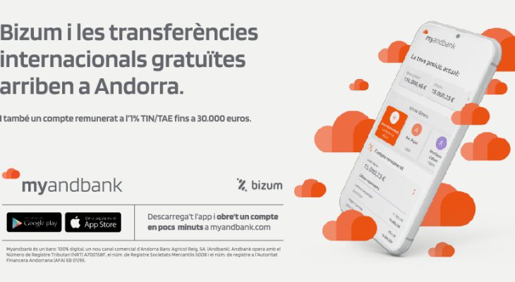 Nace Myandbank, banco 100% digital dirigido a residentes andorranos, que incorpora Bizum y transferencias internacionales gratuitas